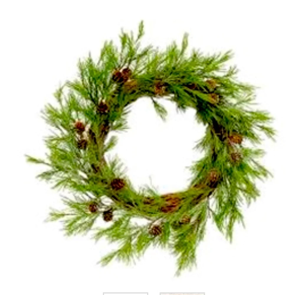 *Glittered Woodland Pine Wreath, 21”